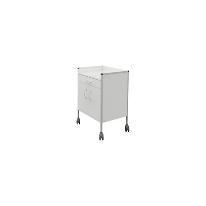 Medical trolley 08/16, 1 shelf, grey white.