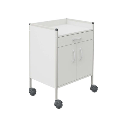 Medical trolley 08/16, 1 shelf, grey white.