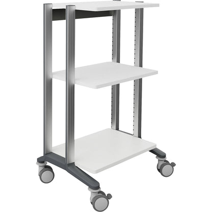 Medical equipment trolley doppio, 3 shelves, LxWxH 563 x 715 mm x 1177 mm.