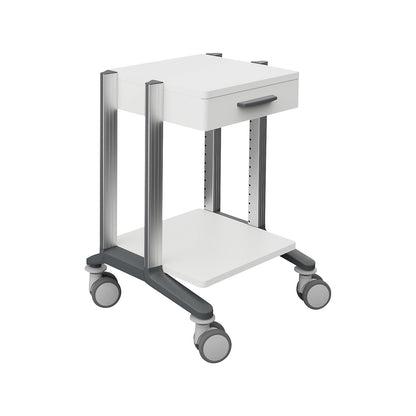 Medical equipment trolley doppio, 2 shelves, LxWxH 565 x 563 mm x 793 mm.