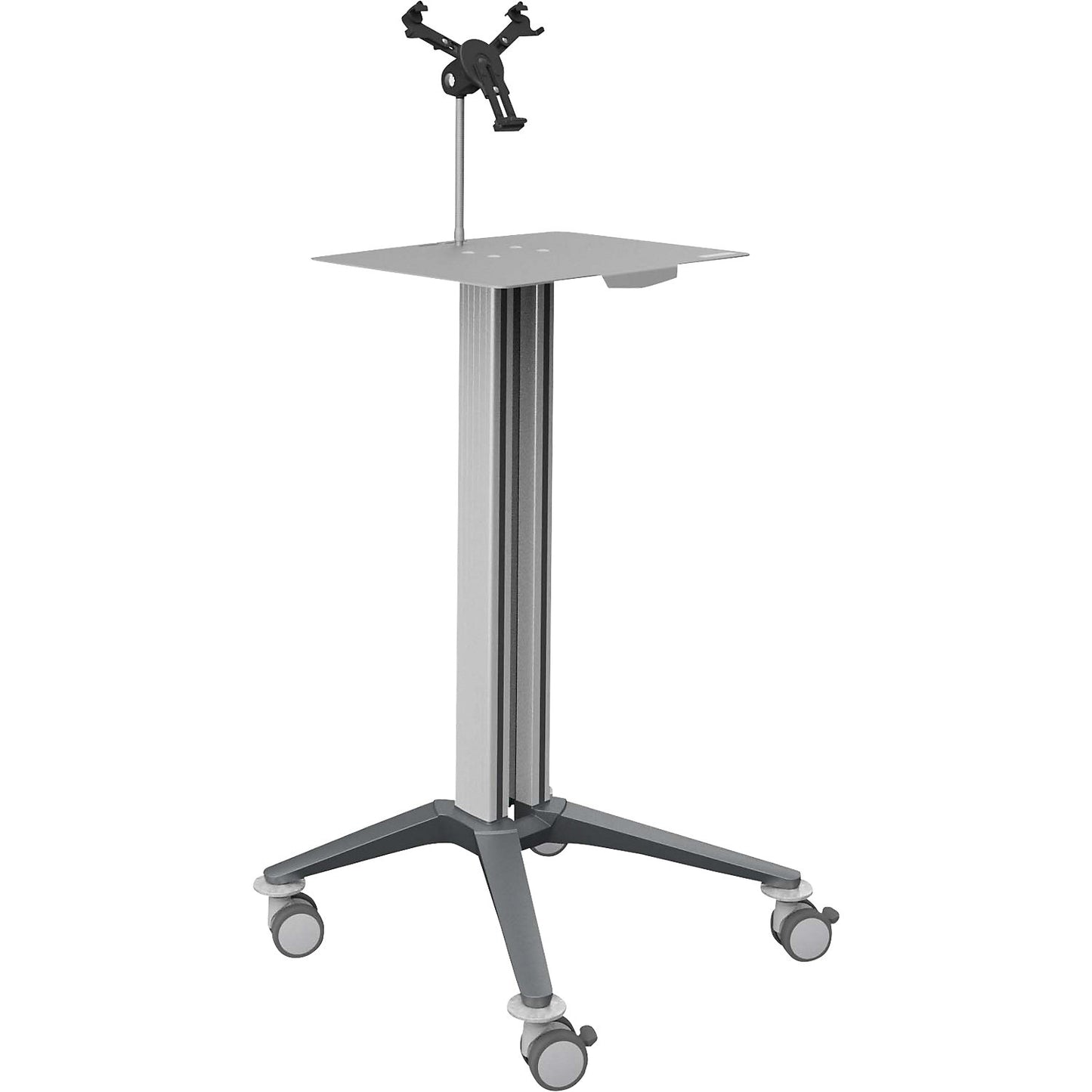 Tablet trolley bravo, 1 shelf, white aluminium.