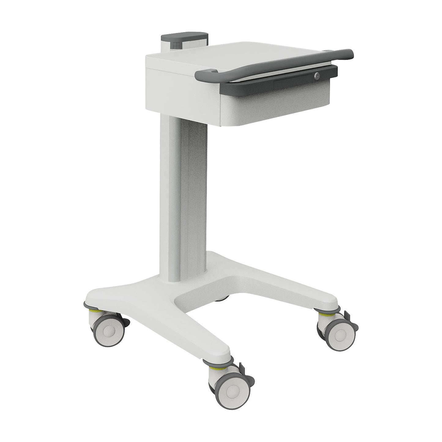 Treatment trolley moveo, 1 shelf with drawer, traffic white.