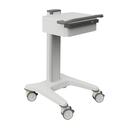 Treatment trolley moveo, 1 shelf with drawer, traffic white.