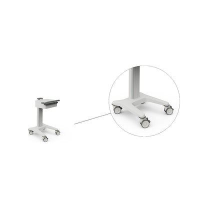 Treatment trolley moveo, 1 shelf with drawer, traffic white.