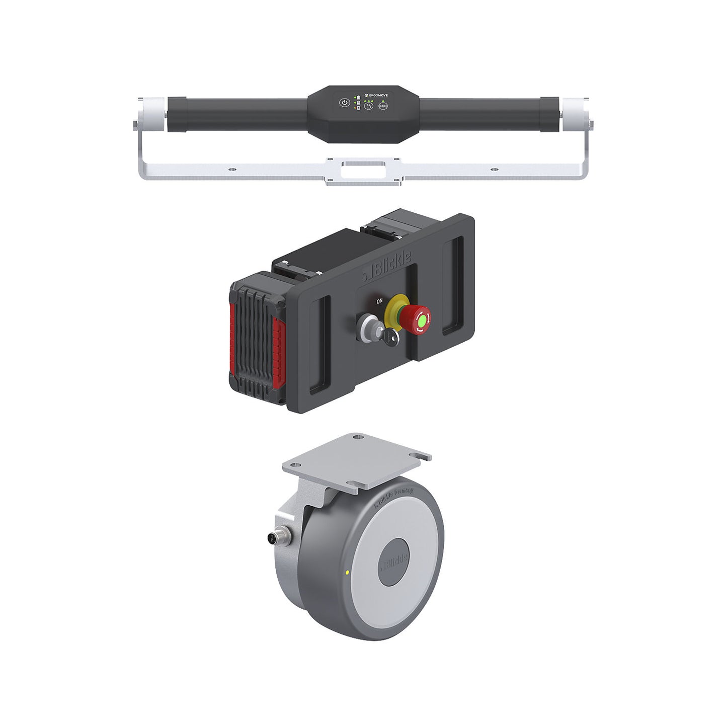 ErgoMove 500 drive system set, sensor handle with force sensing, handle length 565 mm.