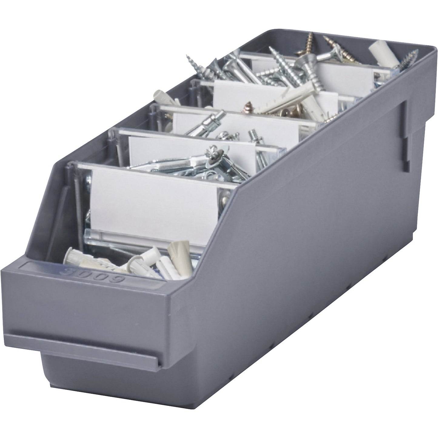Shelf bin made of highly impact resistant polypropylene, grey, LxWxH 300 x 90 x 95 mm, pack of 40.
