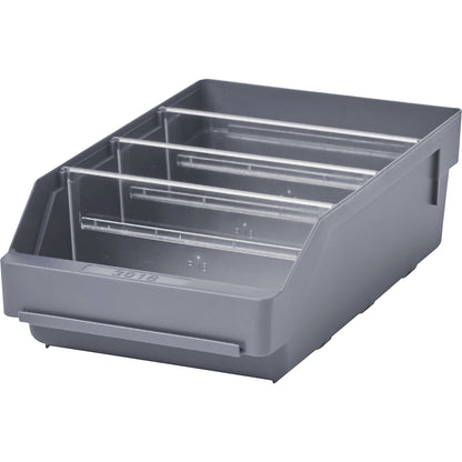 Shelf bin made of highly impact resistant polypropylene, grey, LxWxH 300 x 180 x 95 mm, pack of 20.