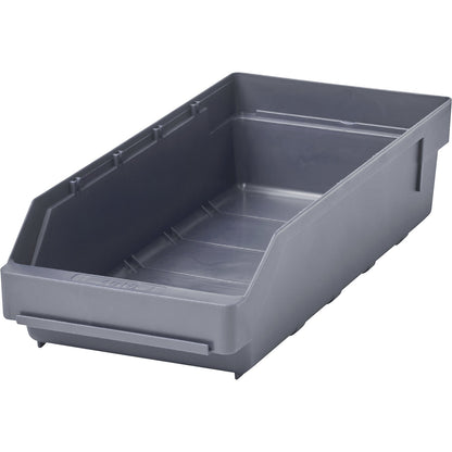 Shelf bin made of highly impact resistant polypropylene, grey, LxWxH 400 x 180 x 95 m, pack of 20.