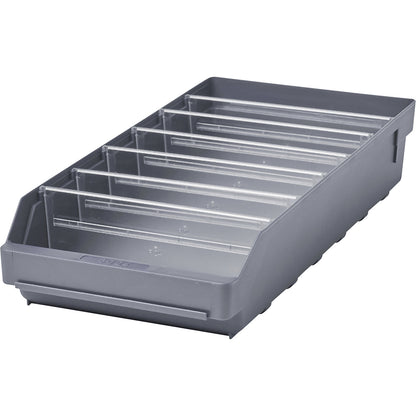 Shelf bin made of highly impact resistant polypropylene, grey, LxWxH 500 x 240 x 95 mm, pack of 15.