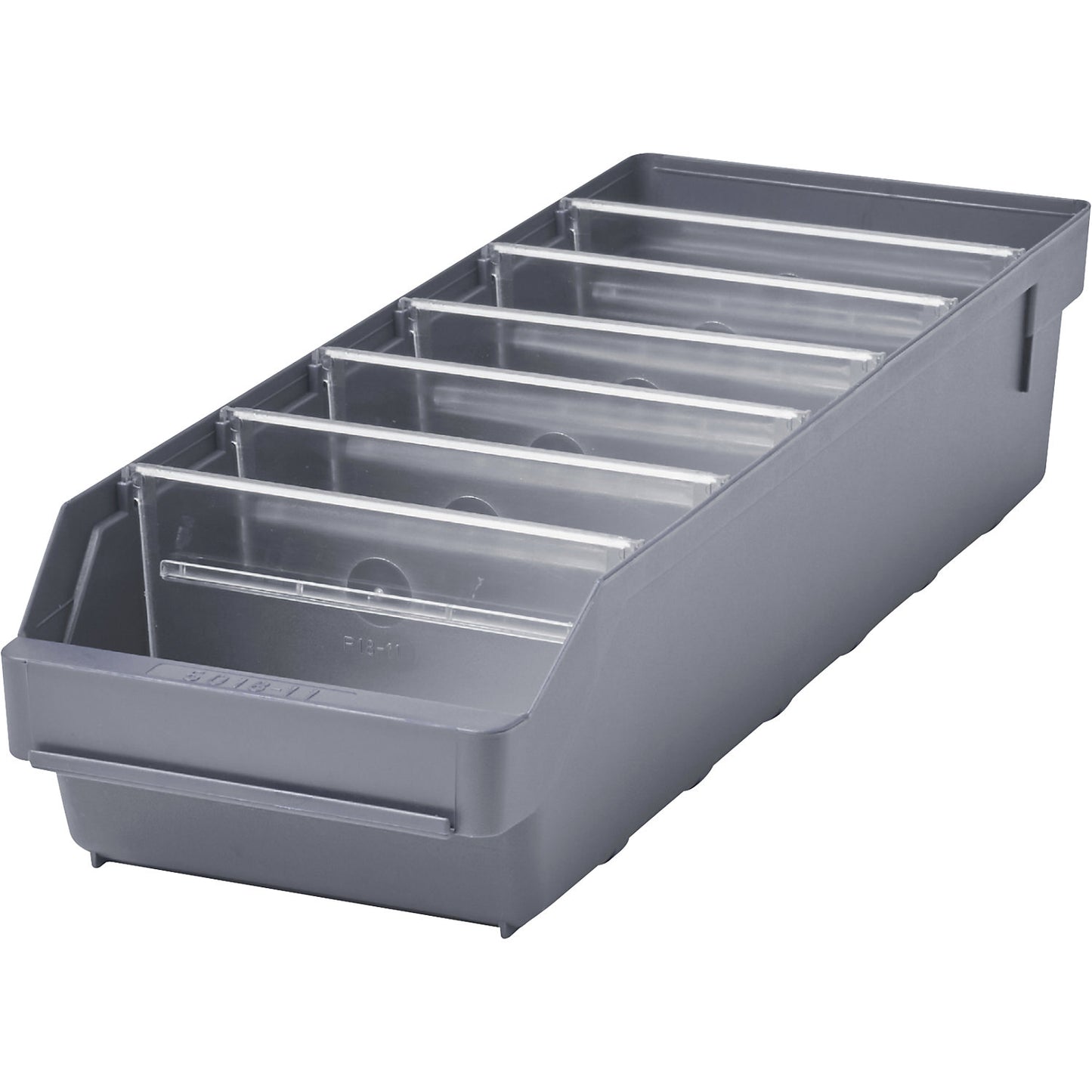 Shelf bin made of highly impact resistant polypropylene, grey, LxWxH 500 x 180 x 110 mm, pack of 20.
