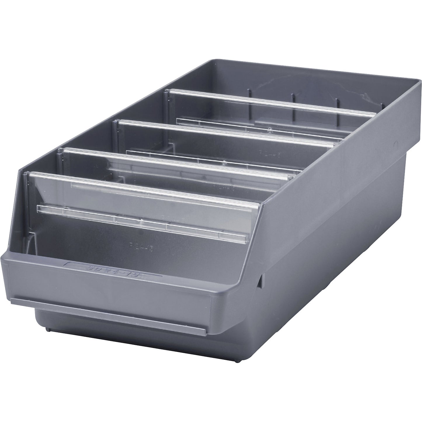 Shelf bin made of highly impact resistant polypropylene, grey, LxWxH 500 x 240 x 150 mm, pack of 10.
