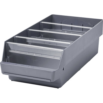 Shelf bin made of highly impact resistant polypropylene, grey, LxWxH 500 x 240 x 150 mm, pack of 10.