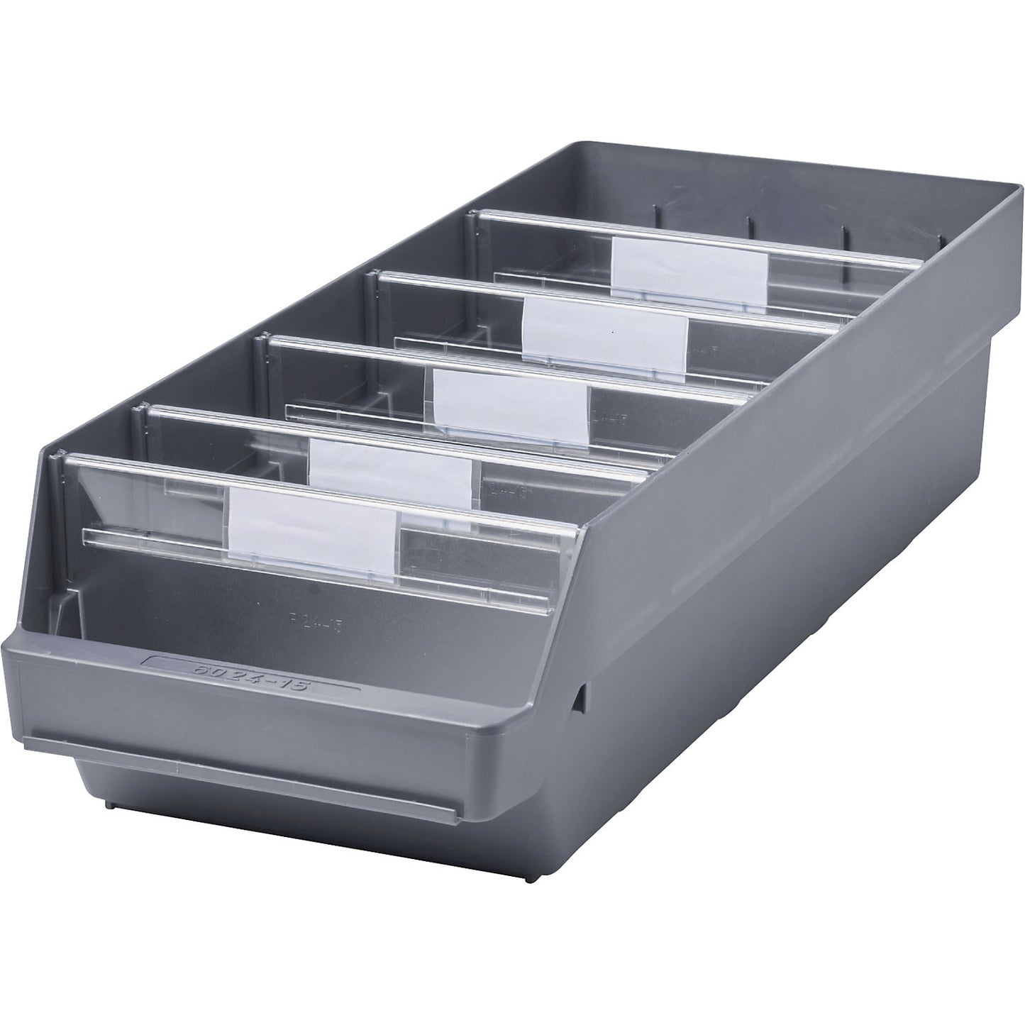 Shelf bin made of highly impact resistant polypropylene, grey, LxWxH 600 x 240 x 150 mm, pack of 10.