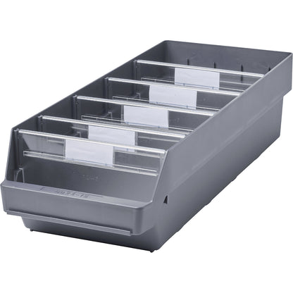 Shelf bin made of highly impact resistant polypropylene, grey, LxWxH 600 x 240 x 150 mm, pack of 10.