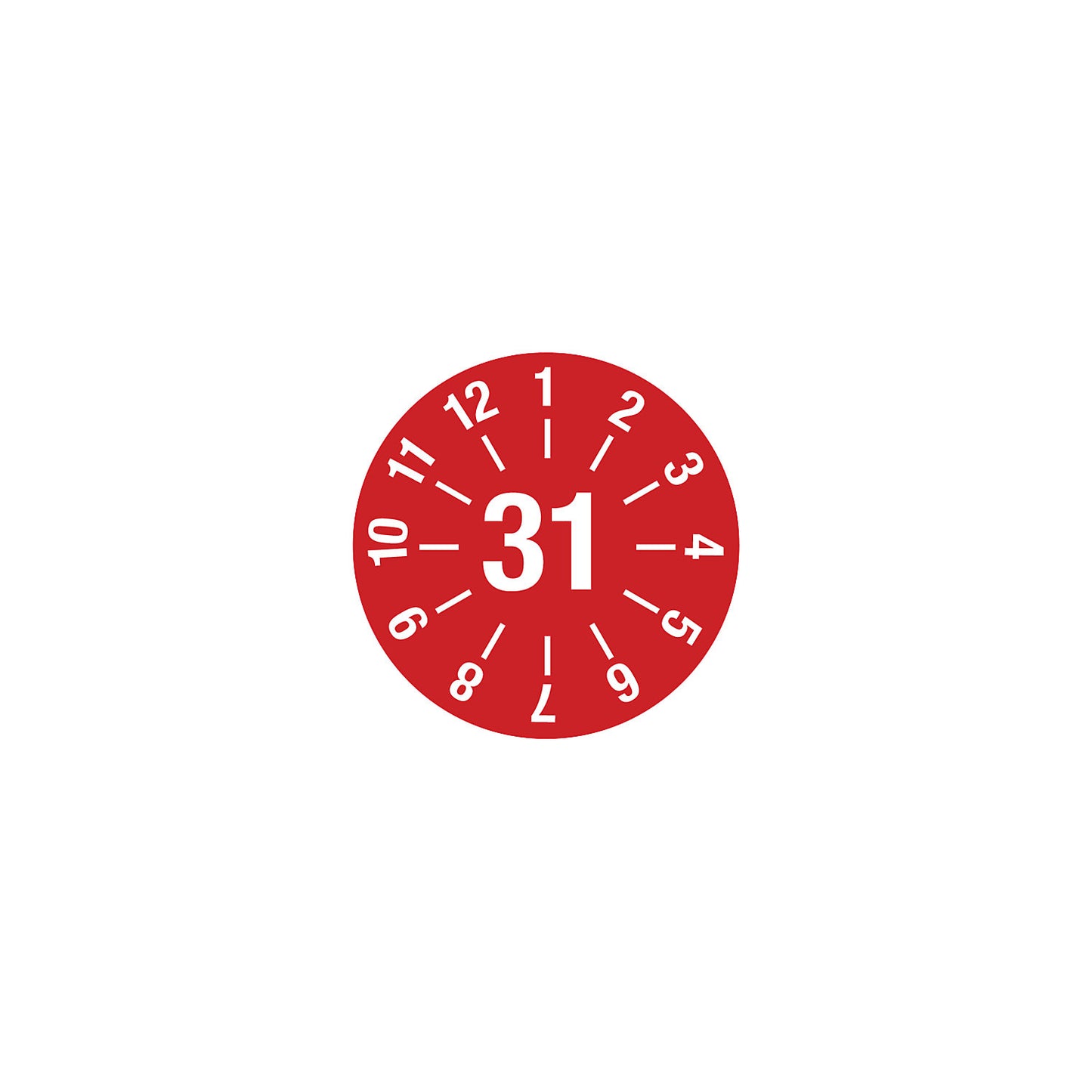 Cable test placard, annual placard, LxH 60 x 20 mm, 31, red.