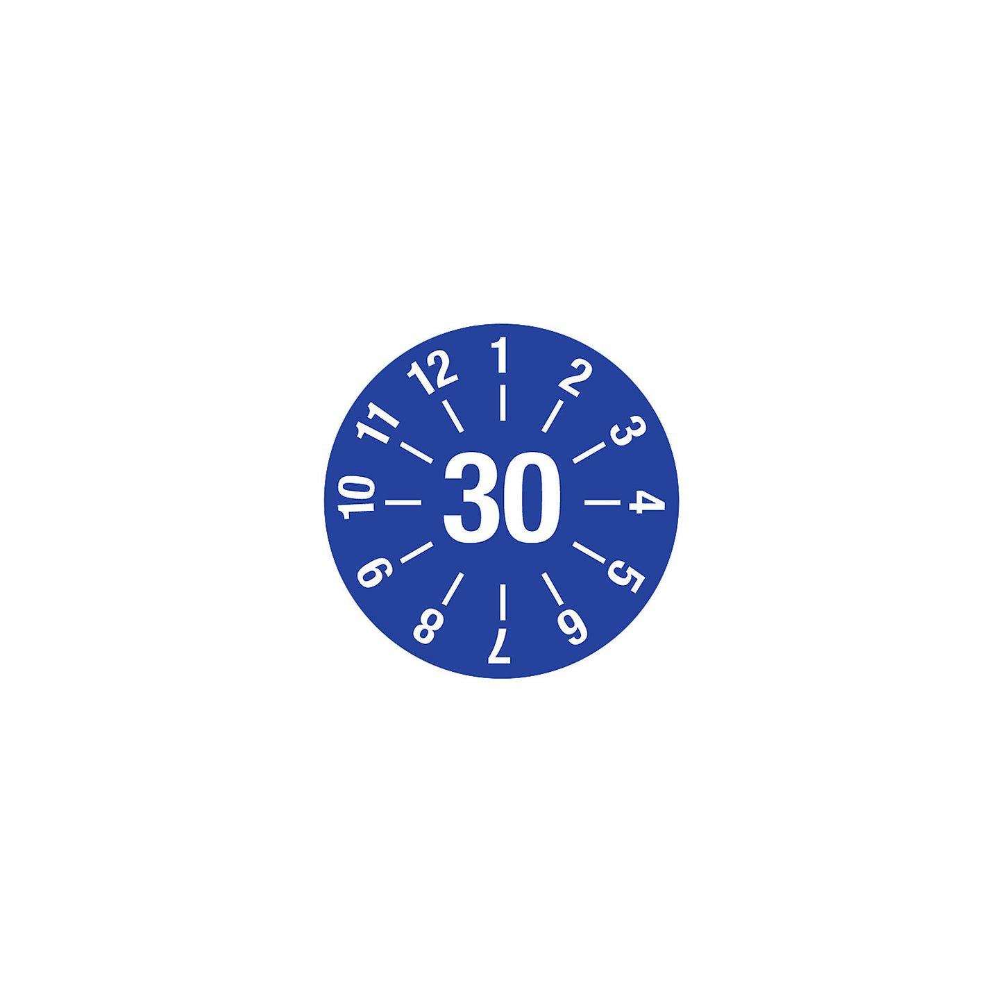 Cable test placard, annual placard, LxH 60 x 20 mm, 30, blue.