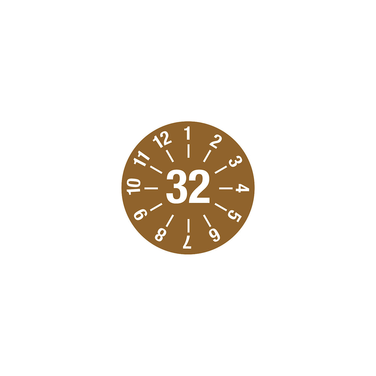 Cable test placard, annual placard, LxH 60 x 20 mm, 32, brown.