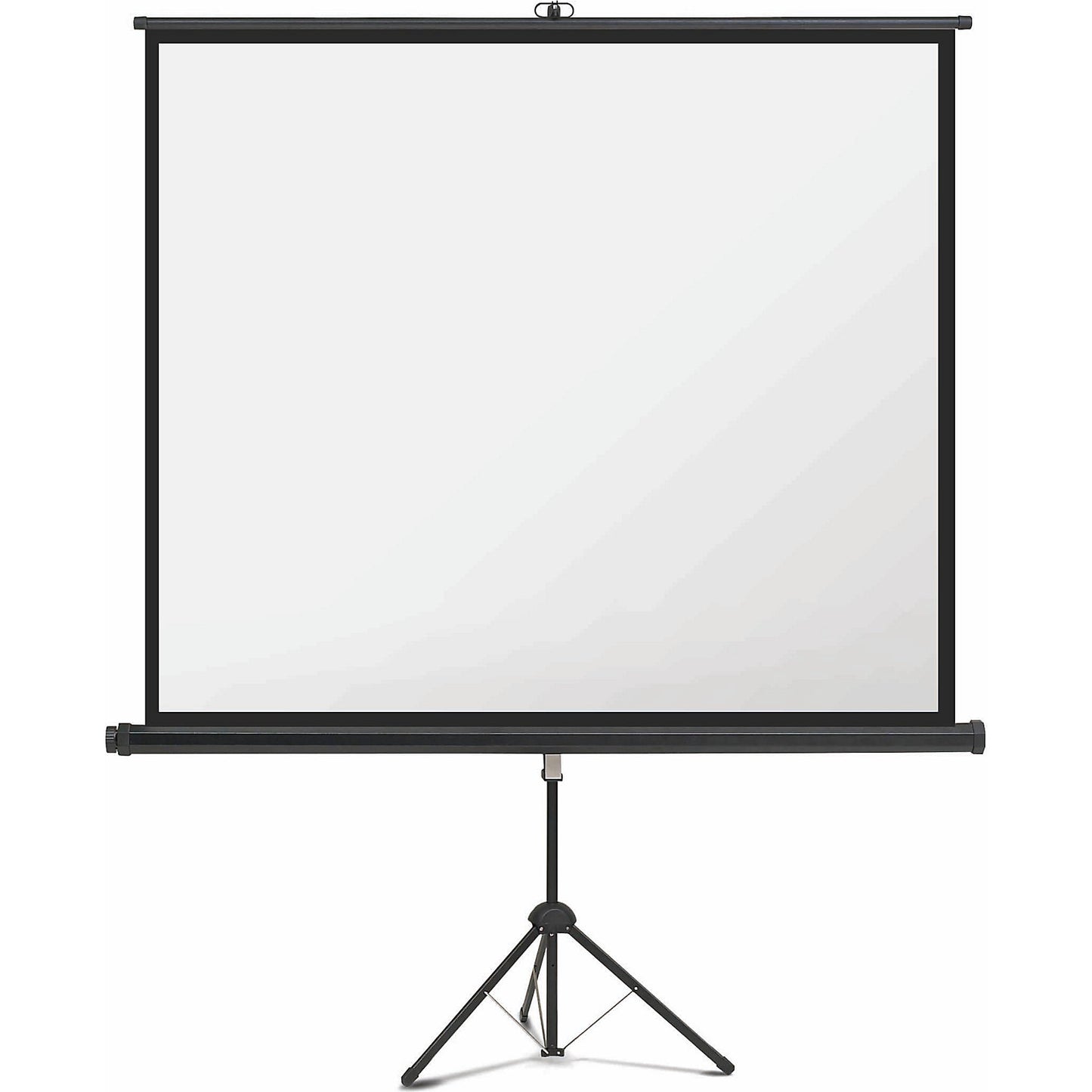 Tripod projection screen, polyester / PVC-coated, matt white, image surface WxH 2400 x 1350 mm.