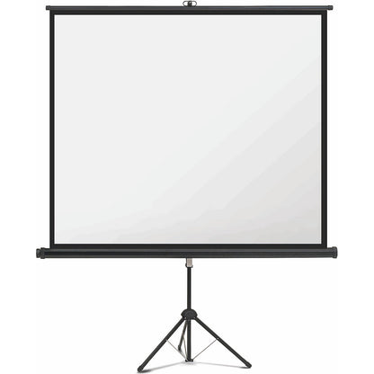 Tripod projection screen, polyester / PVC-coated, matt white, image surface WxH 2400 x 1350 mm.