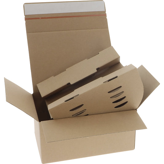 Automatic cardboard box, with grid insert, pack of 100, internal LxWxH 225 x 154 x 180 mm.