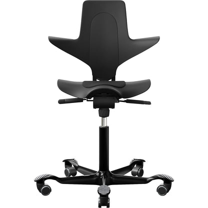 HÅG Capisco Puls 8010 office chair, upholstered backrest, black.