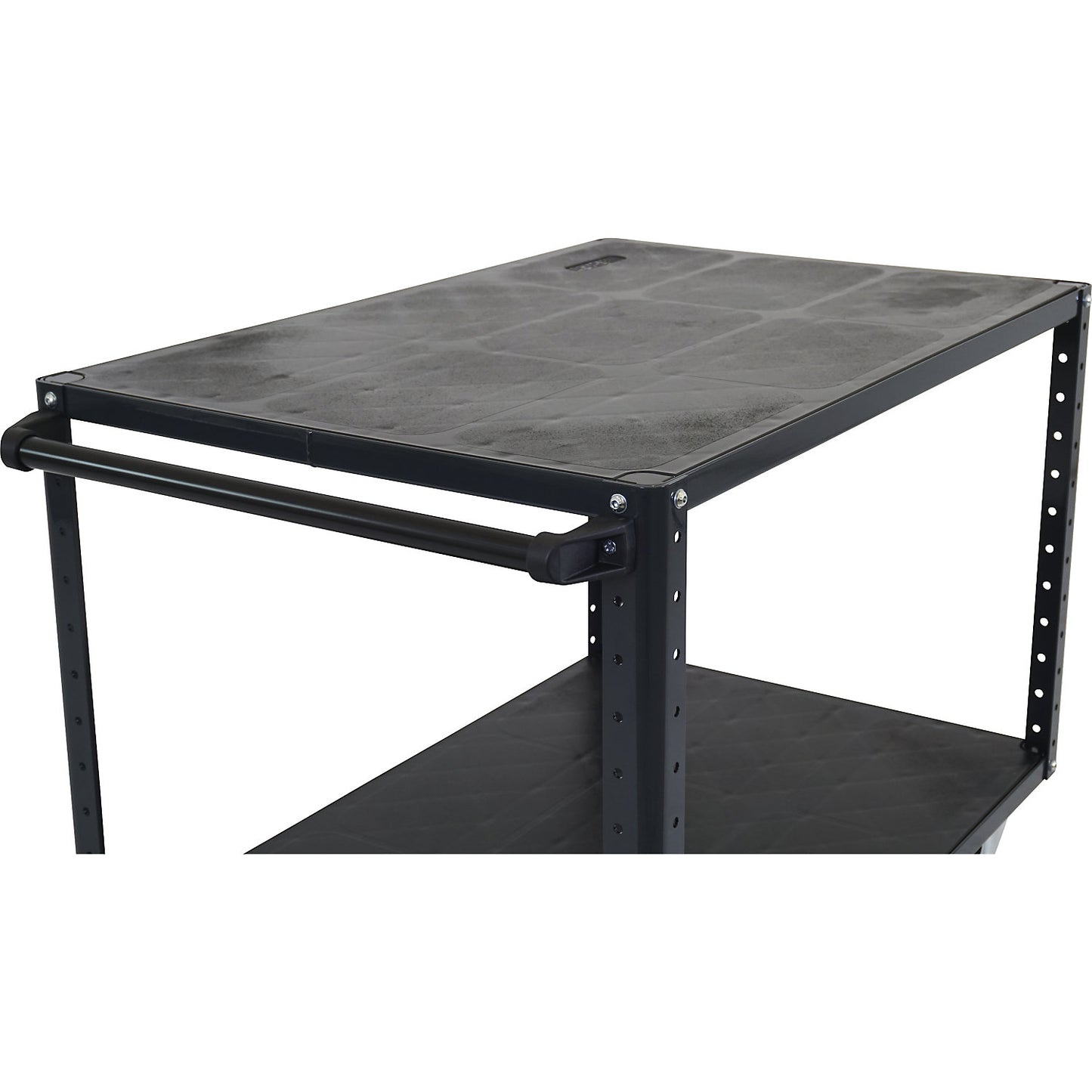 CustomLine assembly trolley, 2 shelves, charcoal, fully elastic tyres.