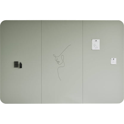 Design XXL whiteboard VisuWall Curve, sheet steel, enamel, WxH 3920 x 1980 mm, green.