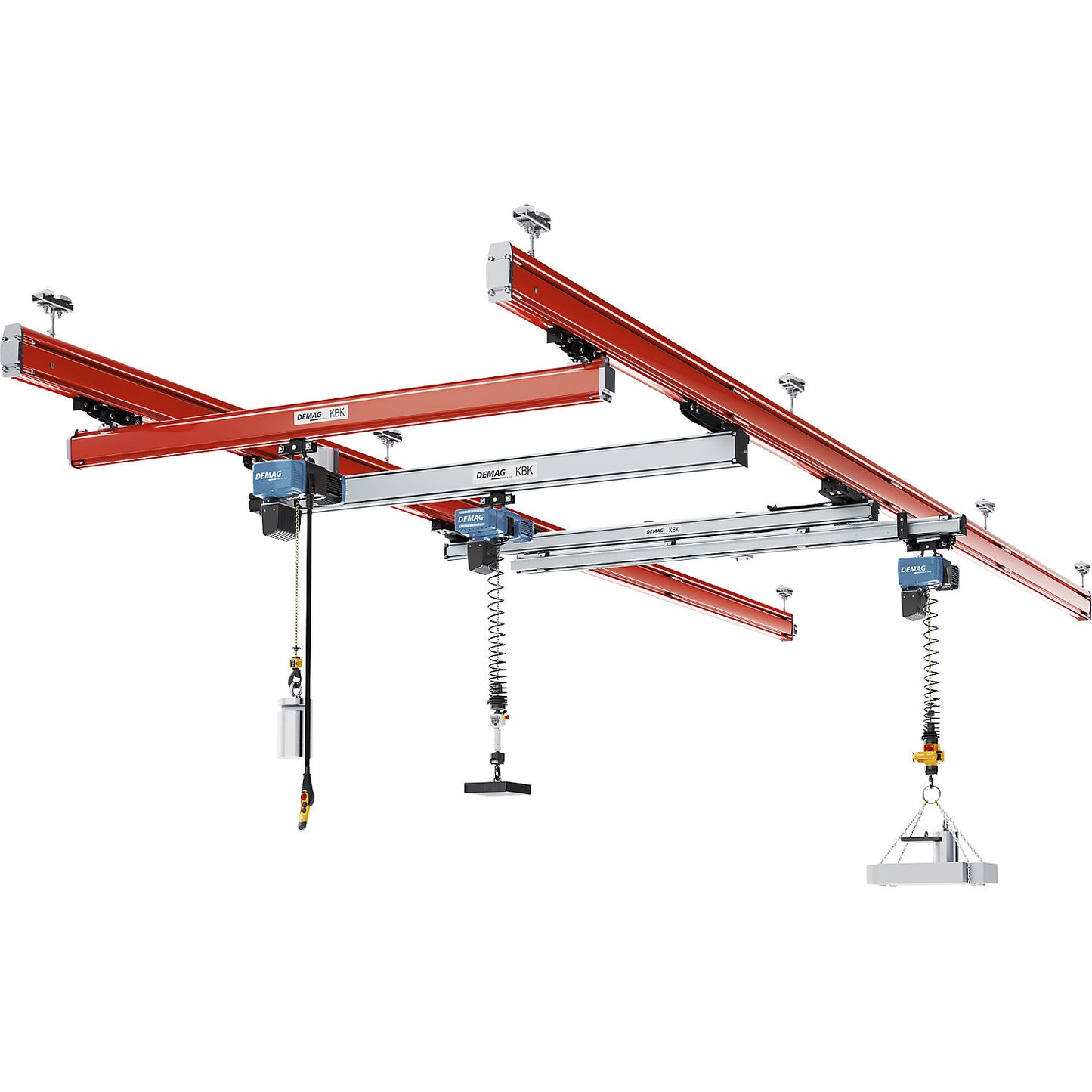 Electric chain hoist DC-ComA II, with manual drive dolly, max. load 250 kg.