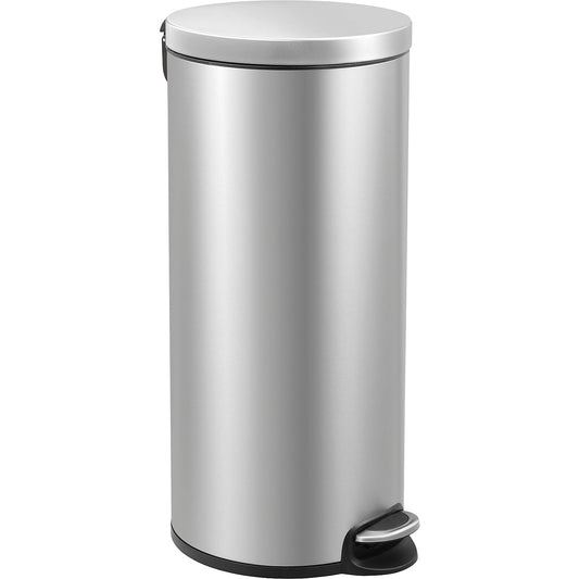 Waste collector with pedal, capacity 30 l, Ø x H 366 x 650 mm, stainless steel.