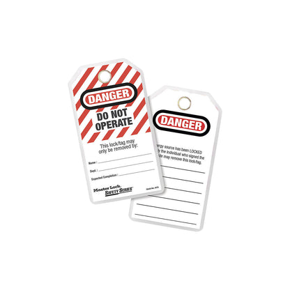 Laminated safety tag, pack of 12, Danger: Do not operate, EN.