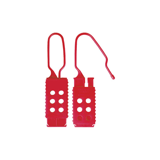 Locking shackle, plastic, pack of 12, red.