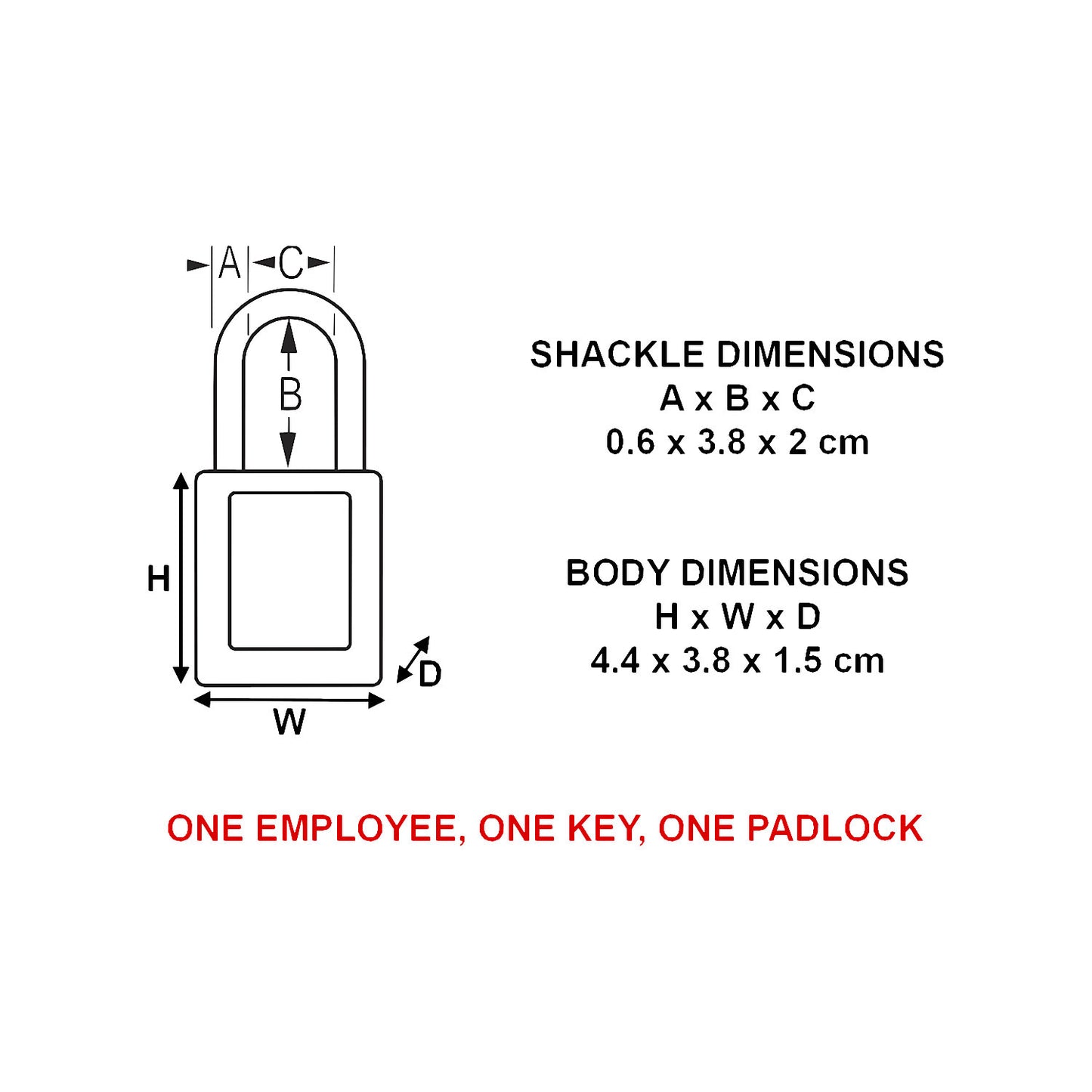 Zenex™ padlock, steel shackle, for outdoor use, pack of 6, height 44 mm.