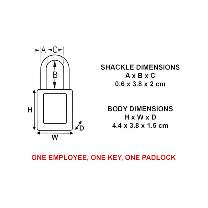 Zenex™ padlock, steel shackle, for outdoor use, pack of 6, height 44 mm.