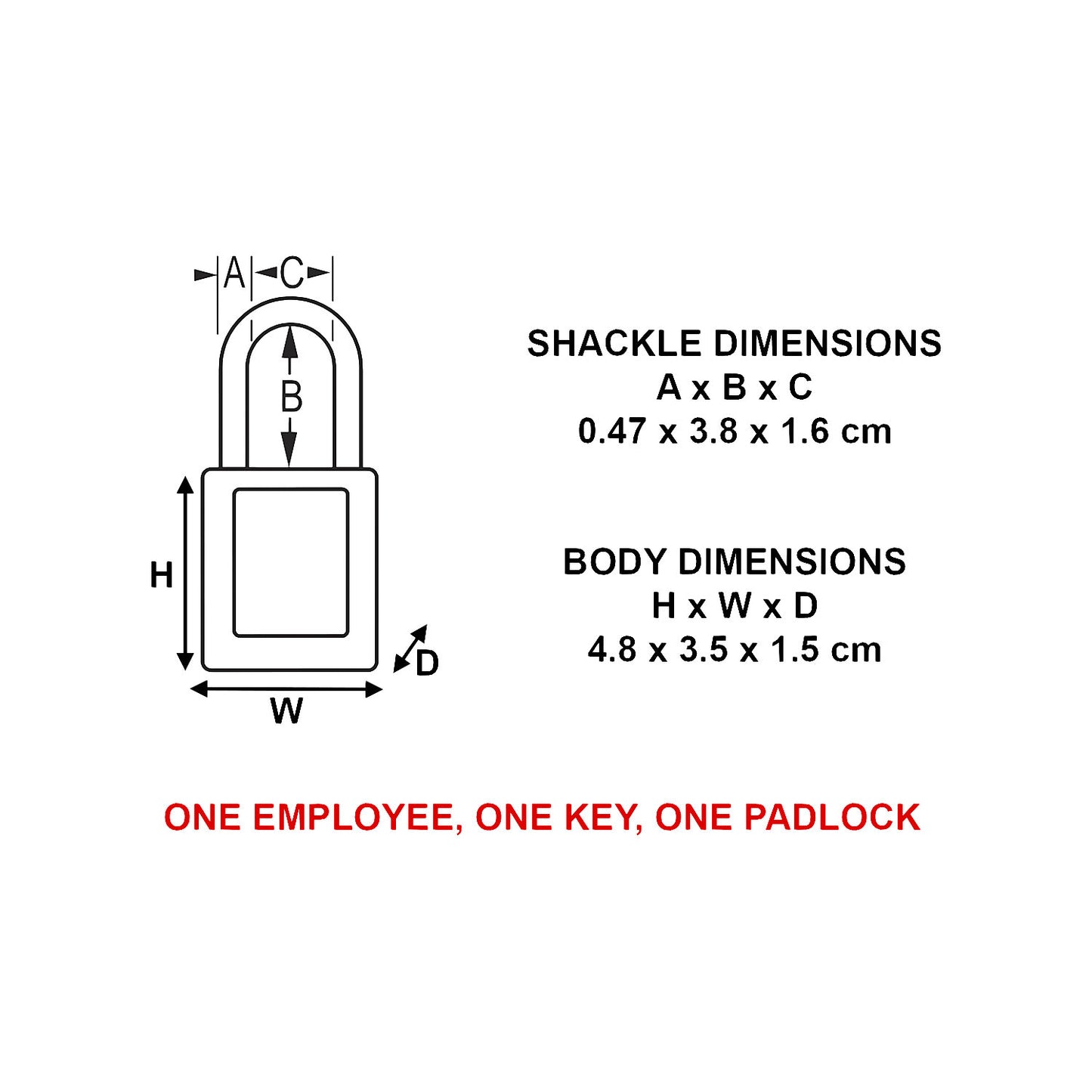 Zenex™ padlock, stainless steel shackle, for outdoor use, pack of 6, height 48 mm.