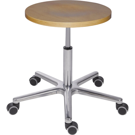 XXL industrial stool 180 kg, gas lift height adjustment, beech.
