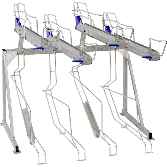 8-bicycle stand, lift model, length 2210 mm, metal effect finish.
