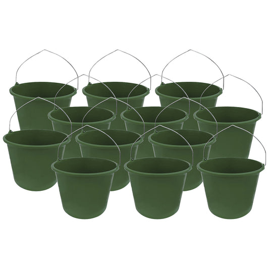 Bucket, capacity 12 l, pack of 12, green.