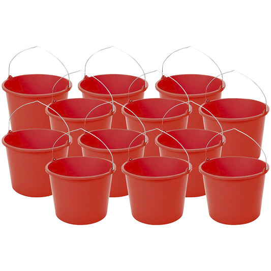 Bucket, capacity 12 l, pack of 12, red.