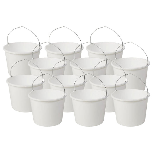 Bucket, capacity 12 l, pack of 12, white.