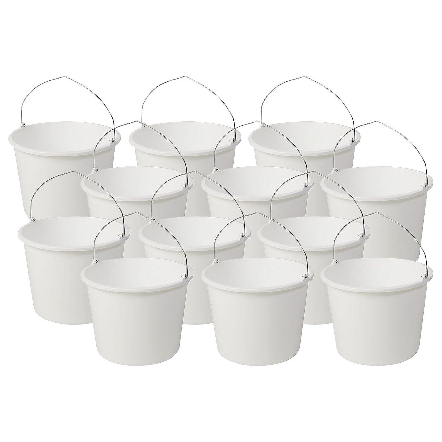 Bucket, capacity 12 l, pack of 12, white.