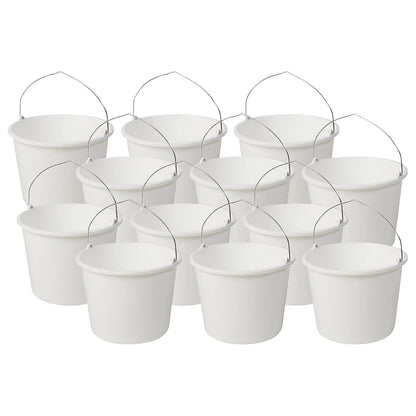 Bucket, capacity 12 l, pack of 12, white.