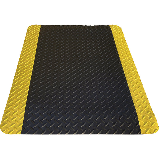 Yoga Deck Ultra workstation mat, fixed dimensions, LxW 900 x 600 mm, black/yellow.