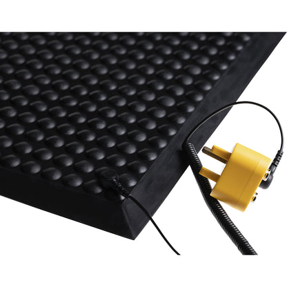 ESD anti-fatigue matting Yoga Ergo Stat, made of polyurethane, LxW 1250 x 950 mm, black.