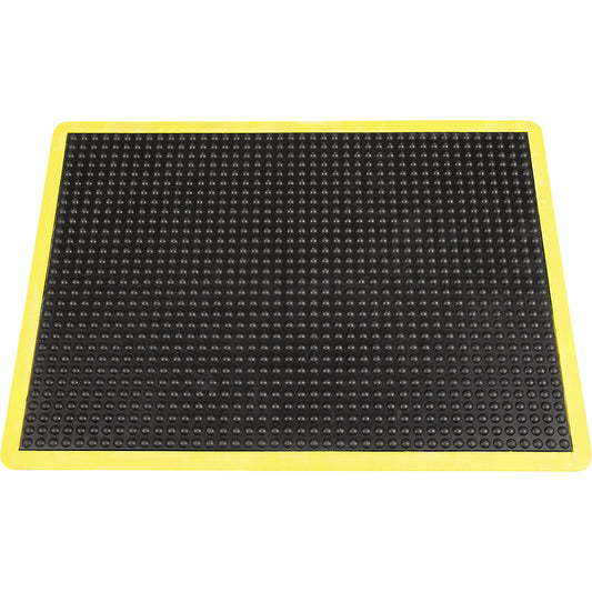 Yoga Dome Basic anti-fatigue matting, black/yellow, LxW 1200 x 900 mm, single mat.