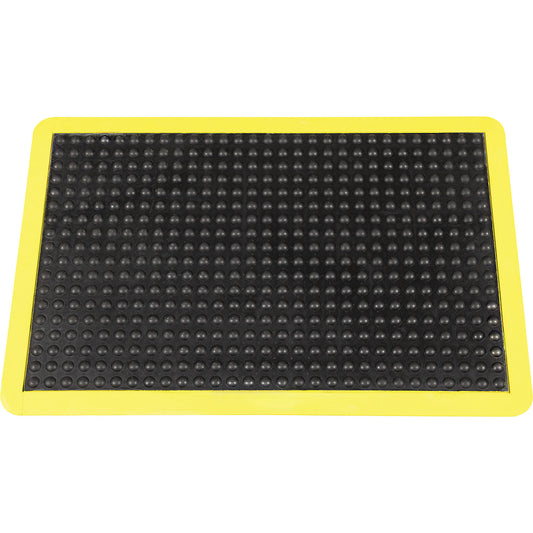 Yoga Dome Basic anti-fatigue matting, black/yellow, LxW 900 x 600 mm, single mat.