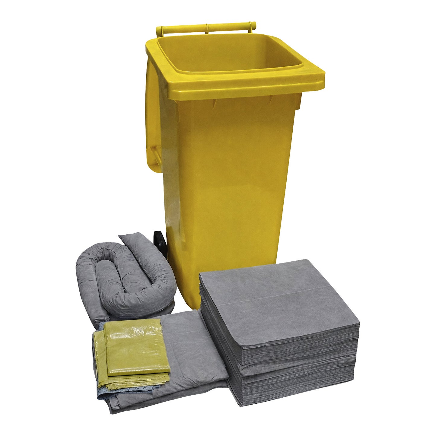 Spill emergency kit in a mobile container, absorption 100 l, universal model, grey.