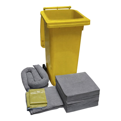 Spill emergency kit in a mobile container, absorption 100 l, universal model, grey.