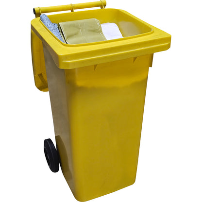 Spill emergency kit in a mobile container, absorption 100 l, oil model, white.