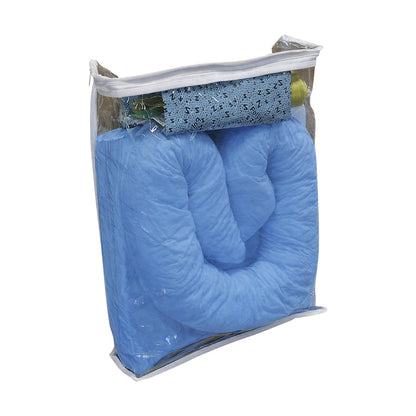 Spill emergency kit in carrying bag, absorption 20 l, oil model, blue.