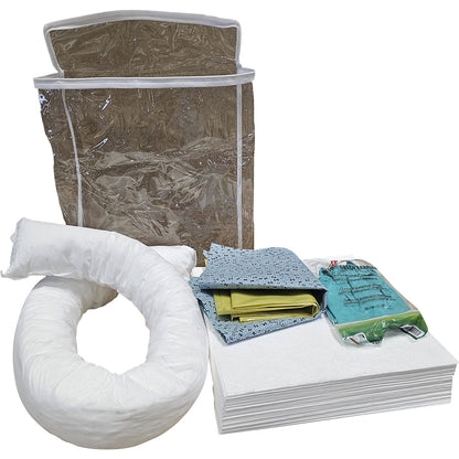 Spill emergency kit in carrying bag, absorption 20 l, oil model, white.